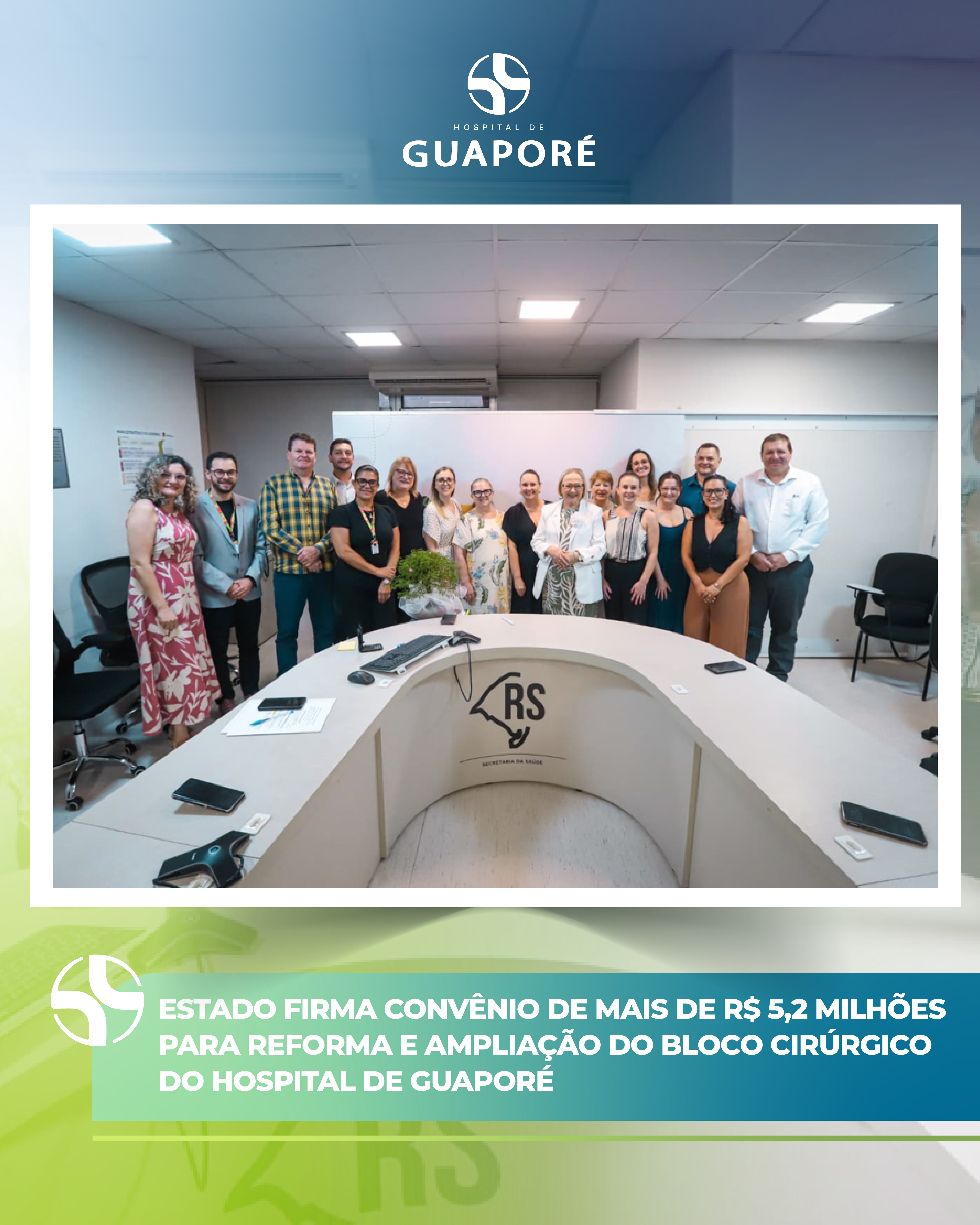 Estado firma convênio de mais de R$ 5,2 milhões para ampliação do Bloco Cirúrgico do Hospital de Guaporé 