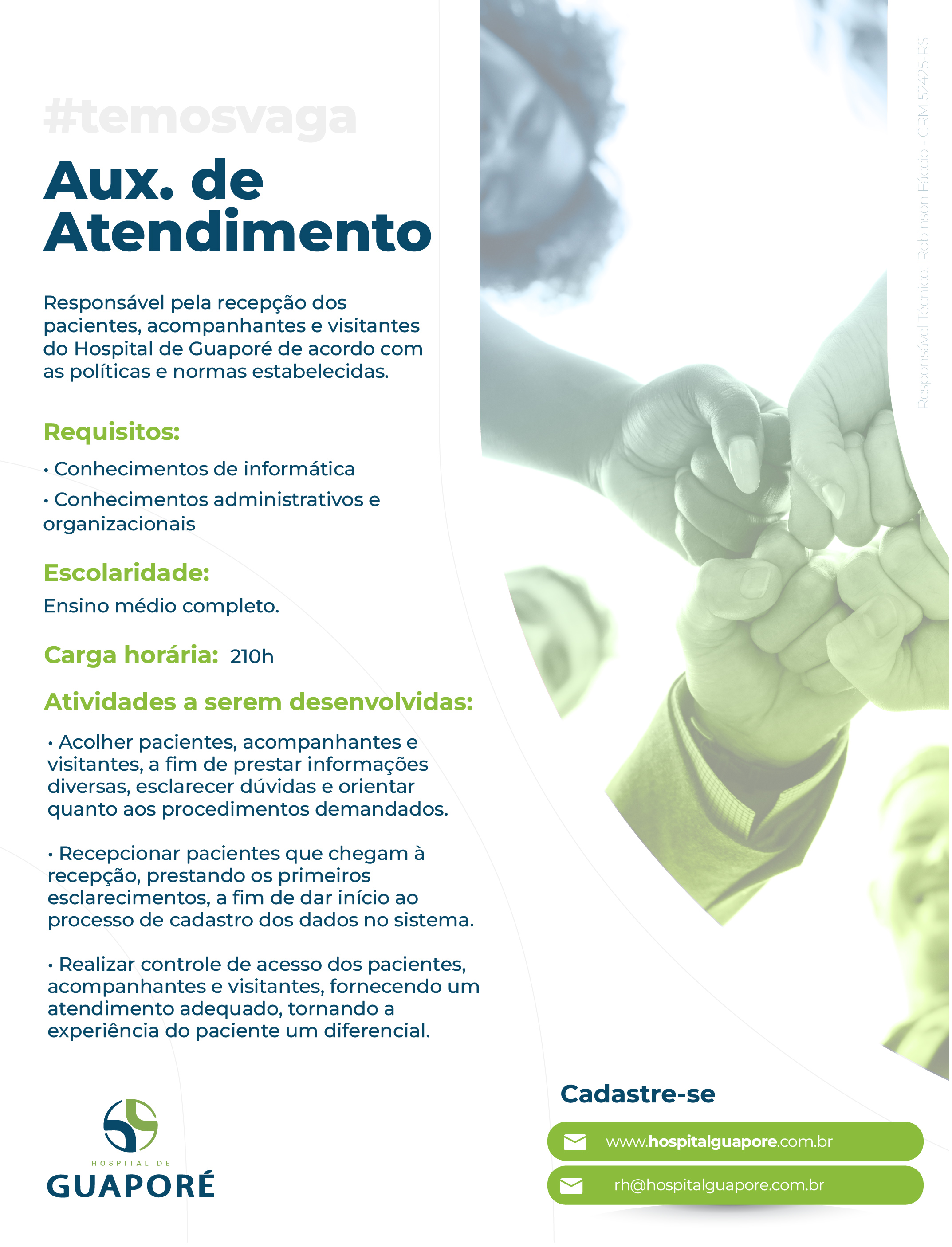 🔎  VAGA: AUXILIAR DE ATENDIMENTO
